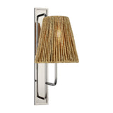 Rui Tall Sconce LIGHTING - sconce Visual Comfort Polished Nickel 4.5" x 8" x 8.5" Natural Abaca