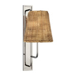 Rui Tall Sconce LIGHTING - sconce Visual Comfort Polished Nickel 4.5" x 8" x 8.5" Natural Wicker