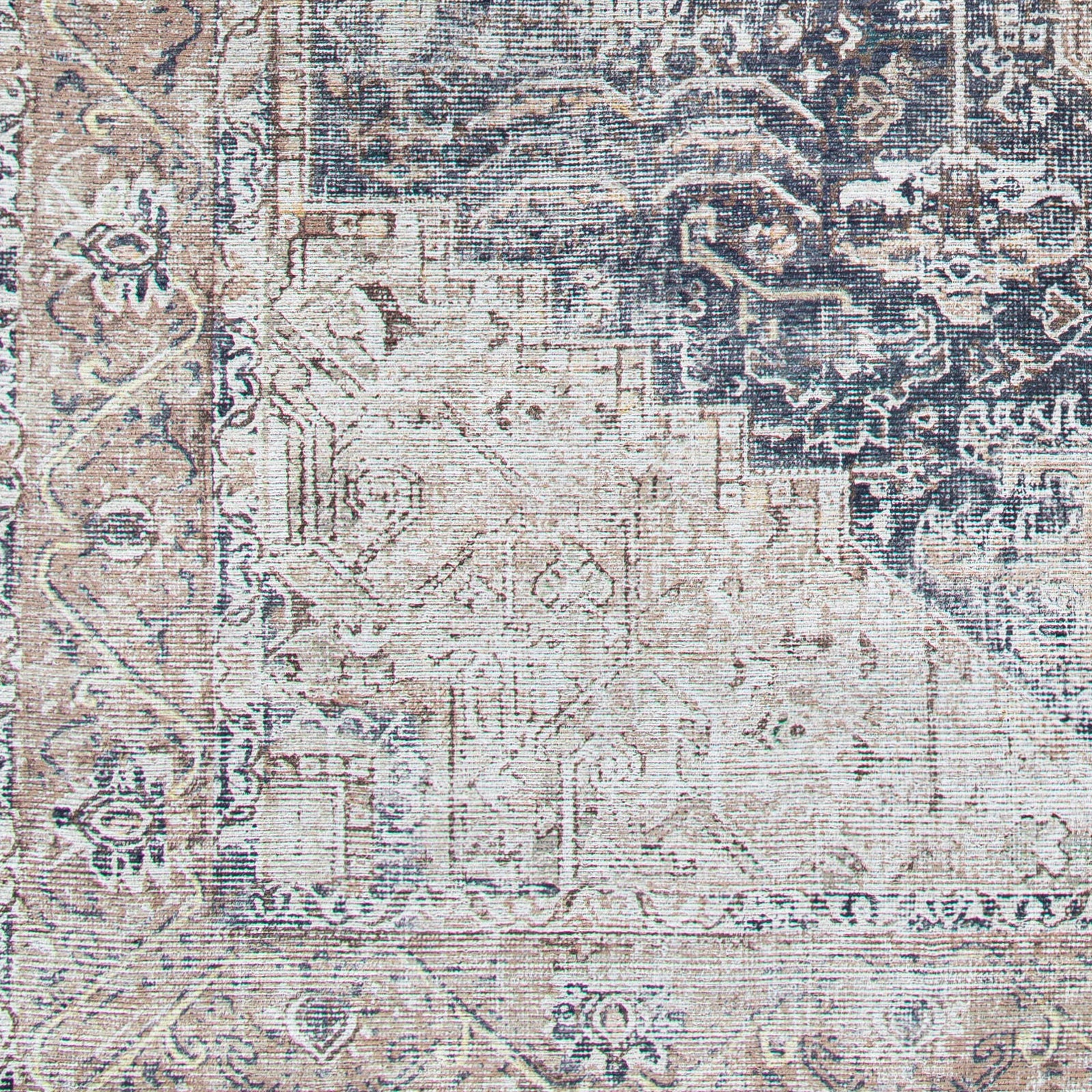 Aria Steel / Taupe Washable Rug RUGS - synthetic Surya