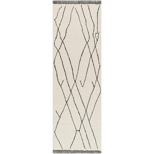 Arkell Cream/Black Rug 0-RUGS - wool Surya