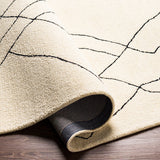 Arkell Cream/Black Rug 0-RUGS - wool Surya