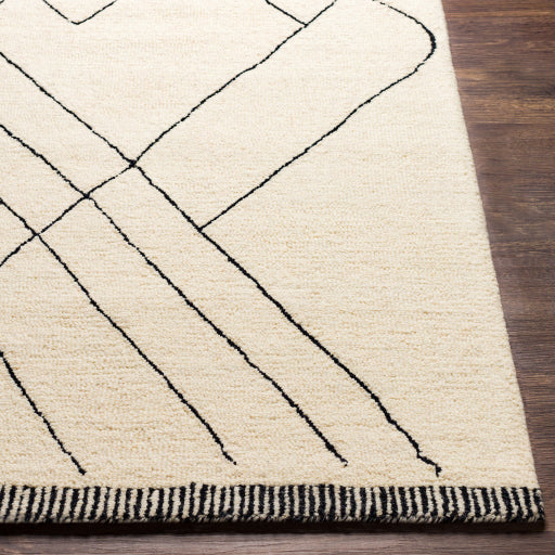 Arkell Cream/Black Rug 0-RUGS - wool Surya