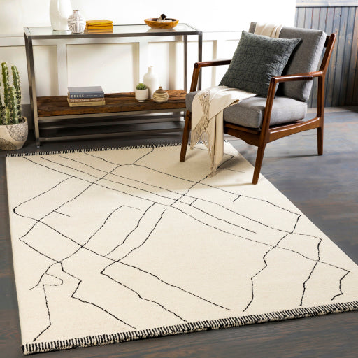 Arkell Cream/Black Rug 0-RUGS - wool Surya
