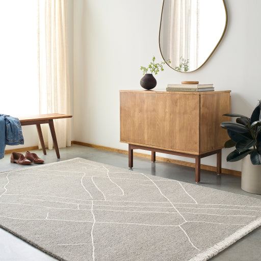 Arkell Taupe/Ivory Rug 0-RUGS - wool Surya