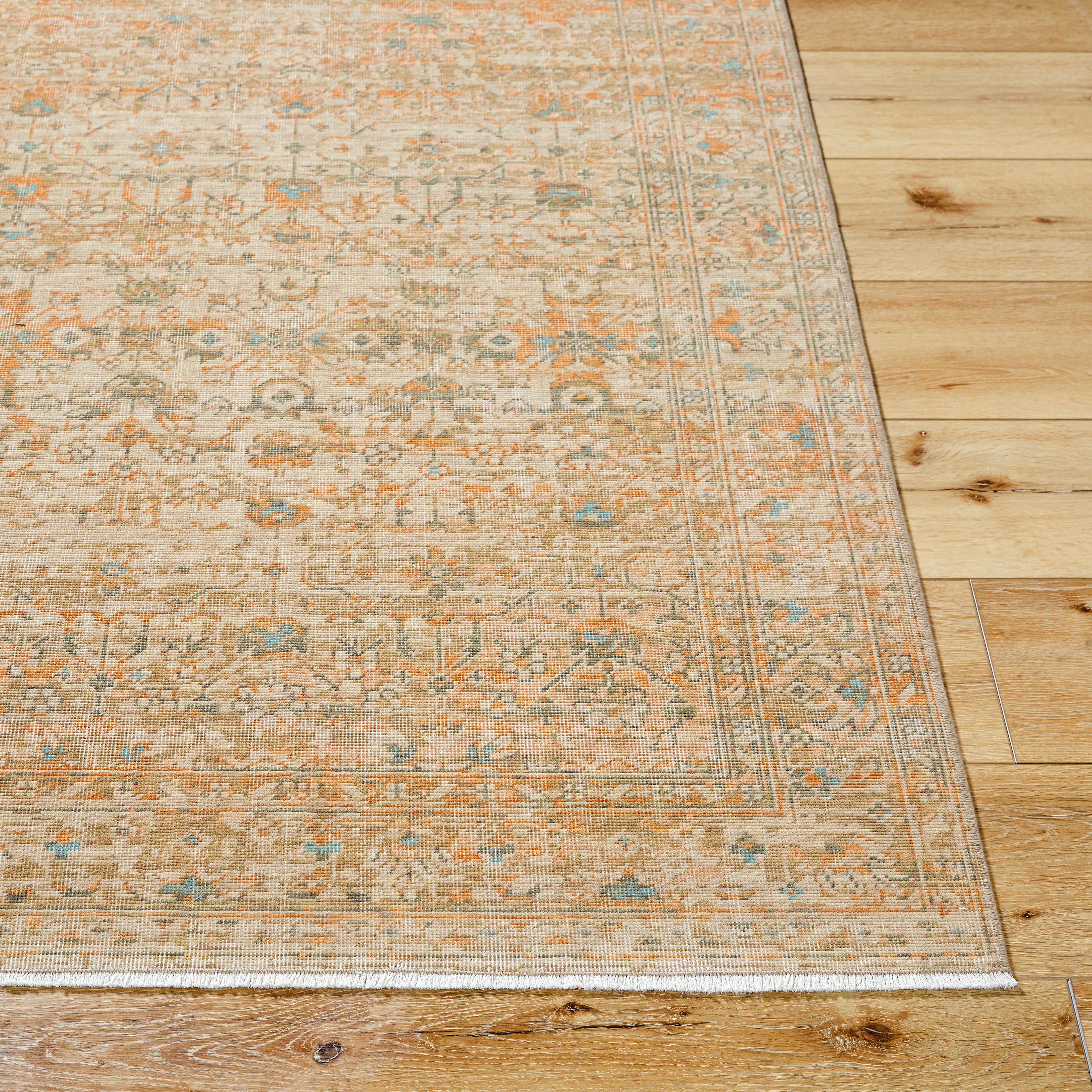 renaissance BORI-2307 Light Beige, Dusty Coral, Tan, Taupe, Denim Rug - Rug & Weave