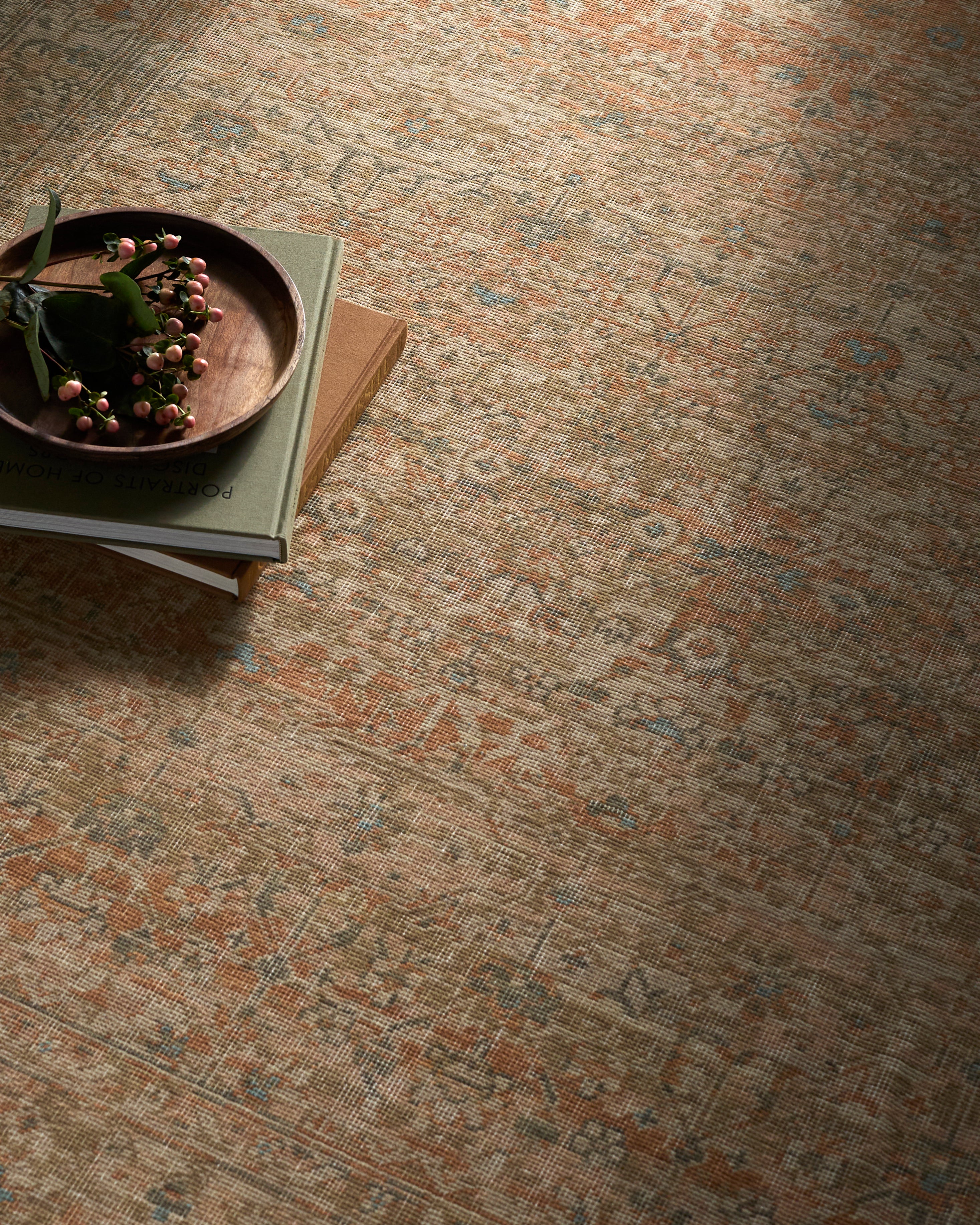 renaissance BORI-2307 Light Beige, Dusty Coral, Tan, Taupe, Denim Rug - Rug & Weave