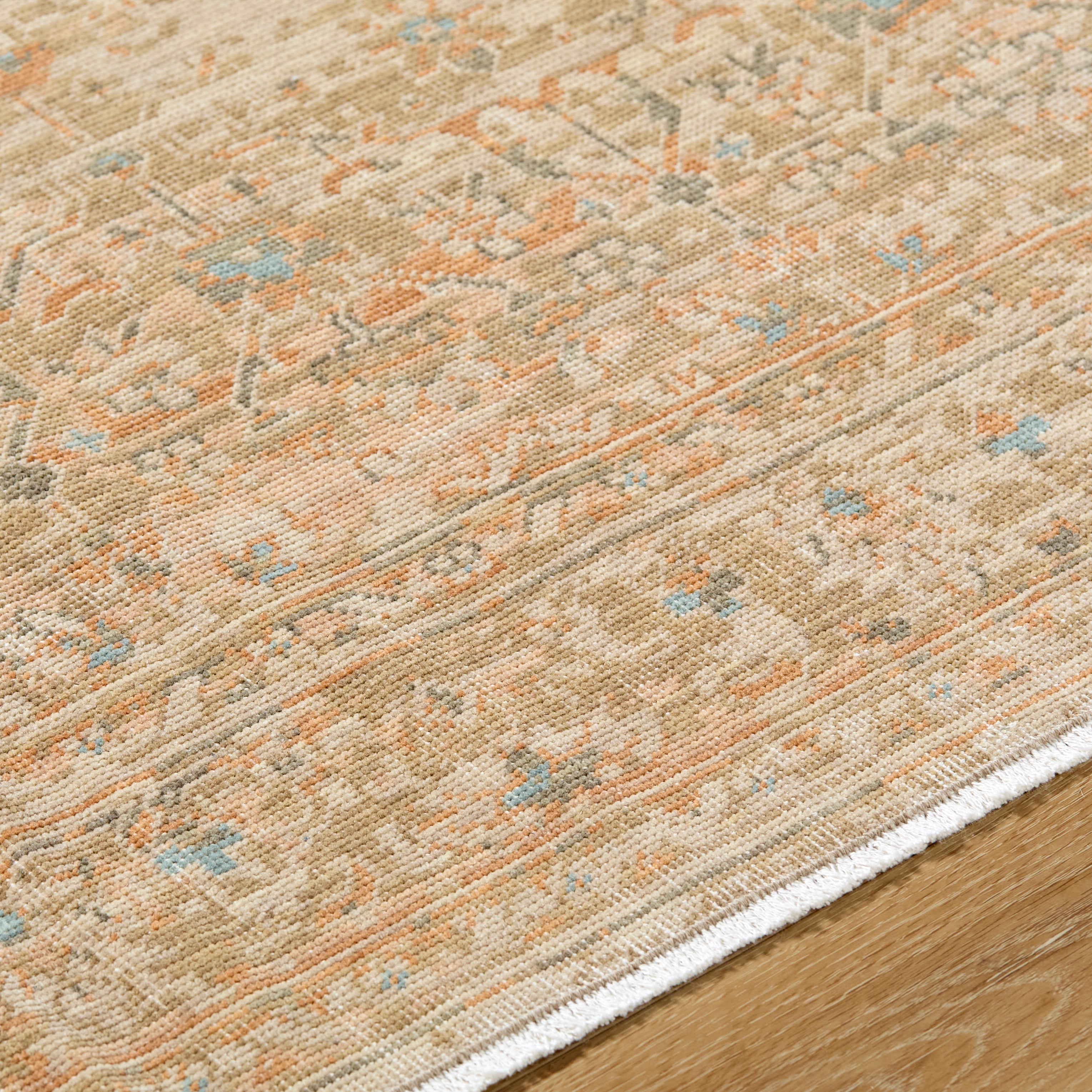 renaissance BORI-2307 Light Beige, Dusty Coral, Tan, Taupe, Denim Rug - Rug & Weave