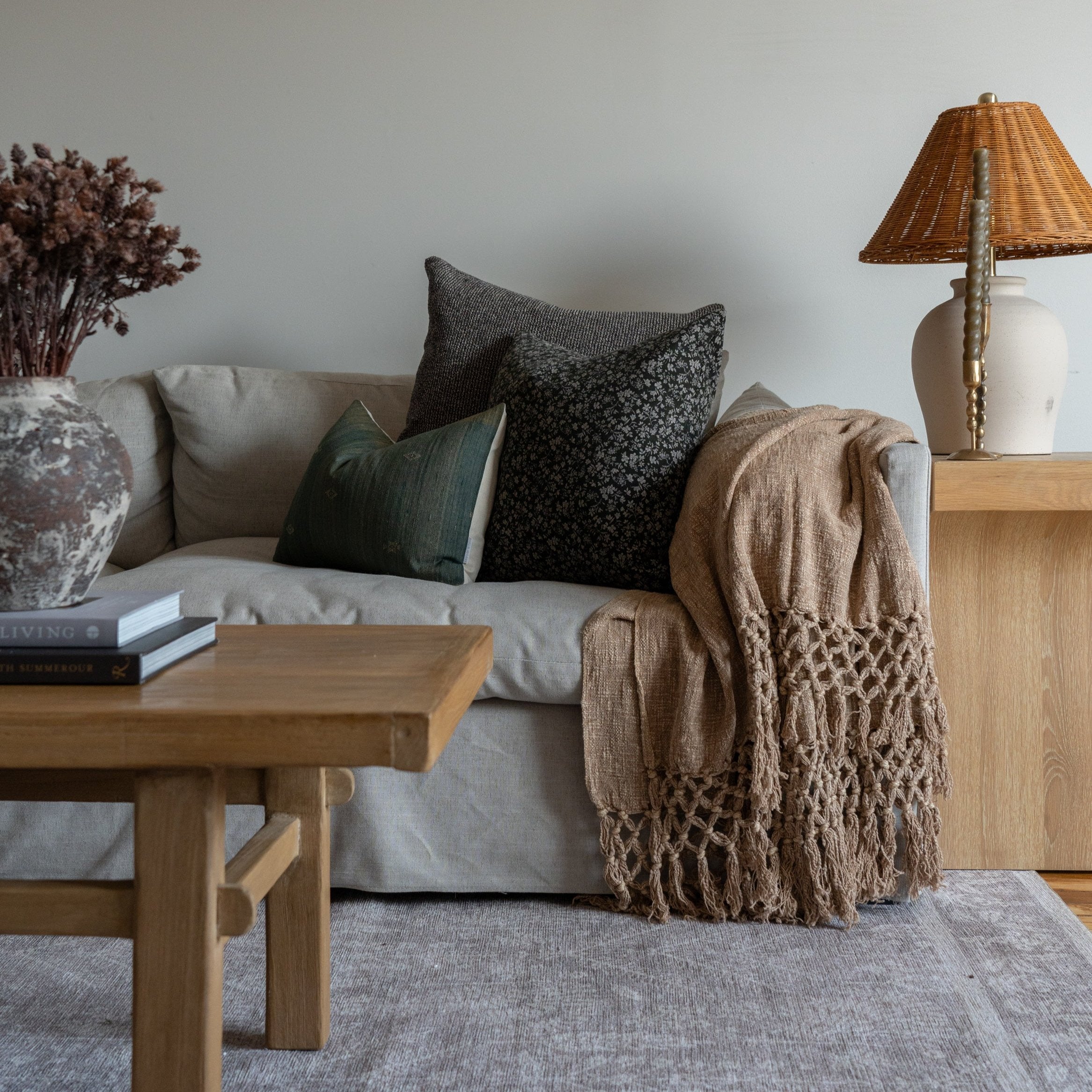 Dusk Tussar Pillow Cover 1 - PILLOWS - Tussar - neutral Rug & Weave Pillows