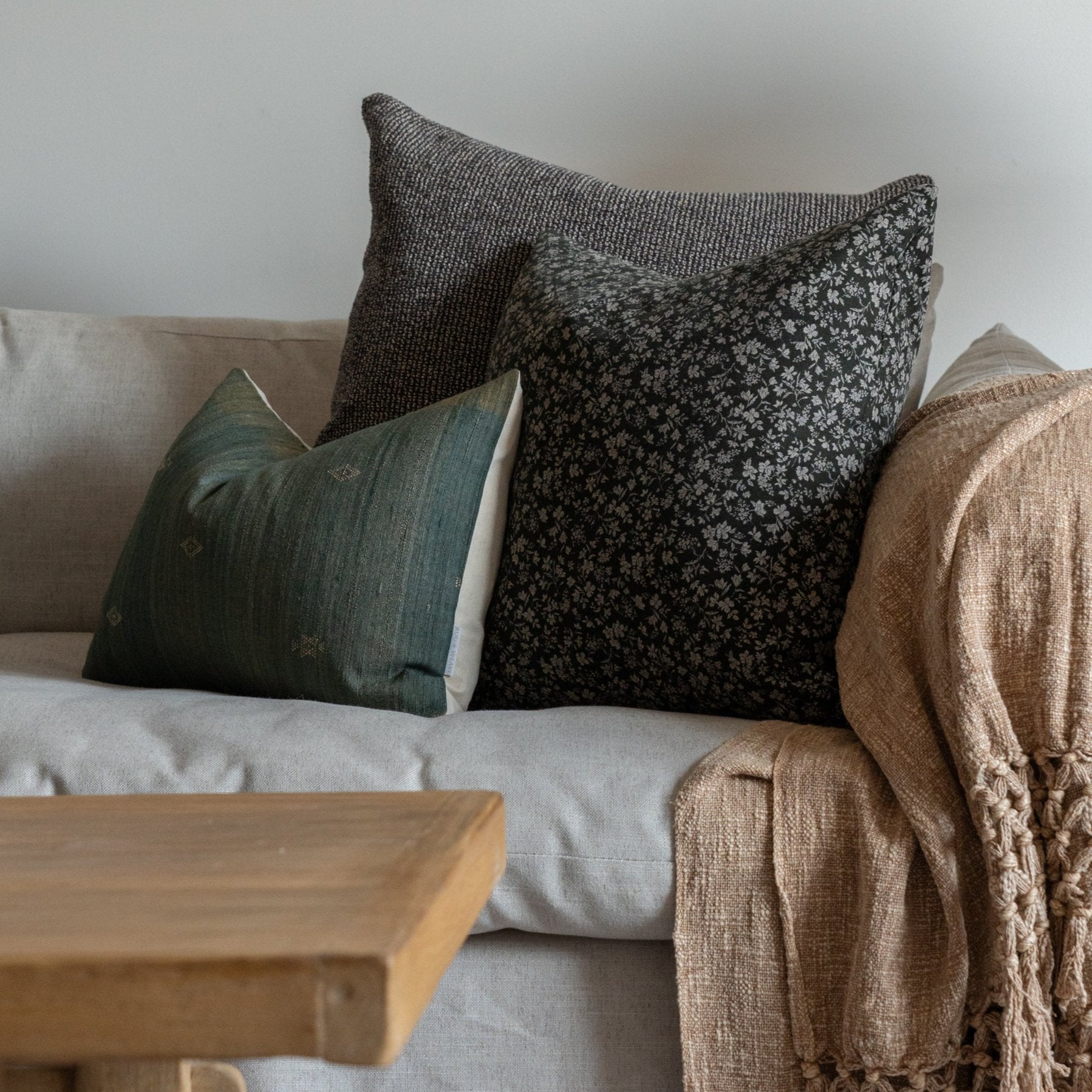 Dusk Tussar Pillow Cover 1 - PILLOWS - Tussar - neutral Rug & Weave Pillows