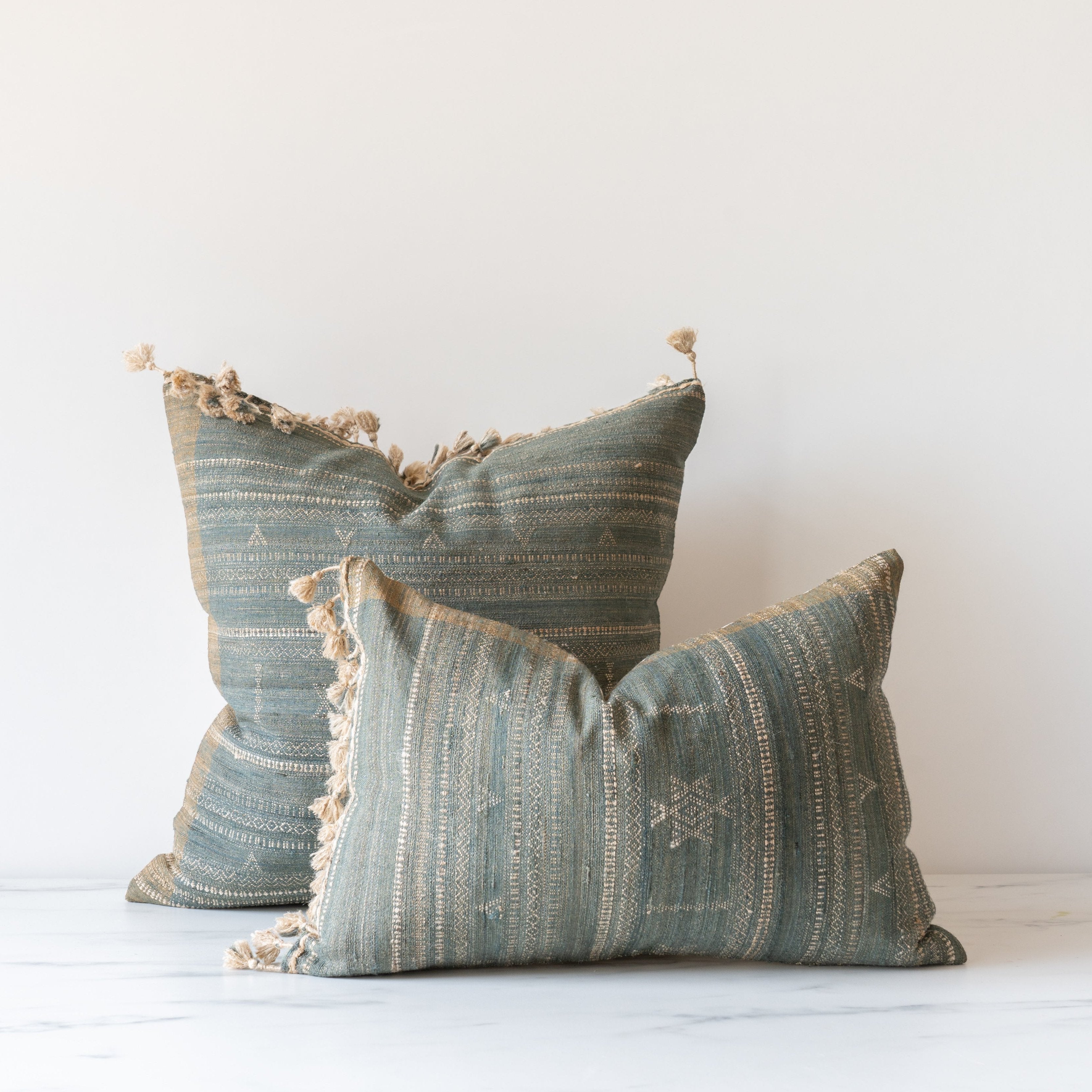 Dusk Tussar Fringe Pillow Cover 00-1 - PILLOWS - Tussar - neutral Rug & Weave Pillows