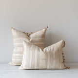 Cream Tussar Fringe Pillow Cover 1 - PILLOWS - Tussar - neutral Rug & Weave Pillows