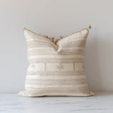 Cream Tussar Fringe Pillow Cover 1 - PILLOWS - Tussar - neutral Rug & Weave Pillows