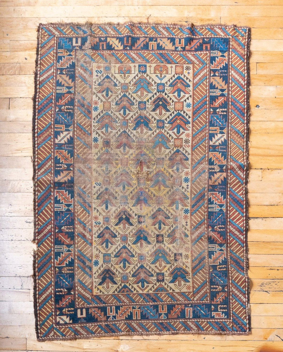 3'4" x 4'11" Antique Caucasian Rug RUGS - vintage Rug & Weave Rugs
