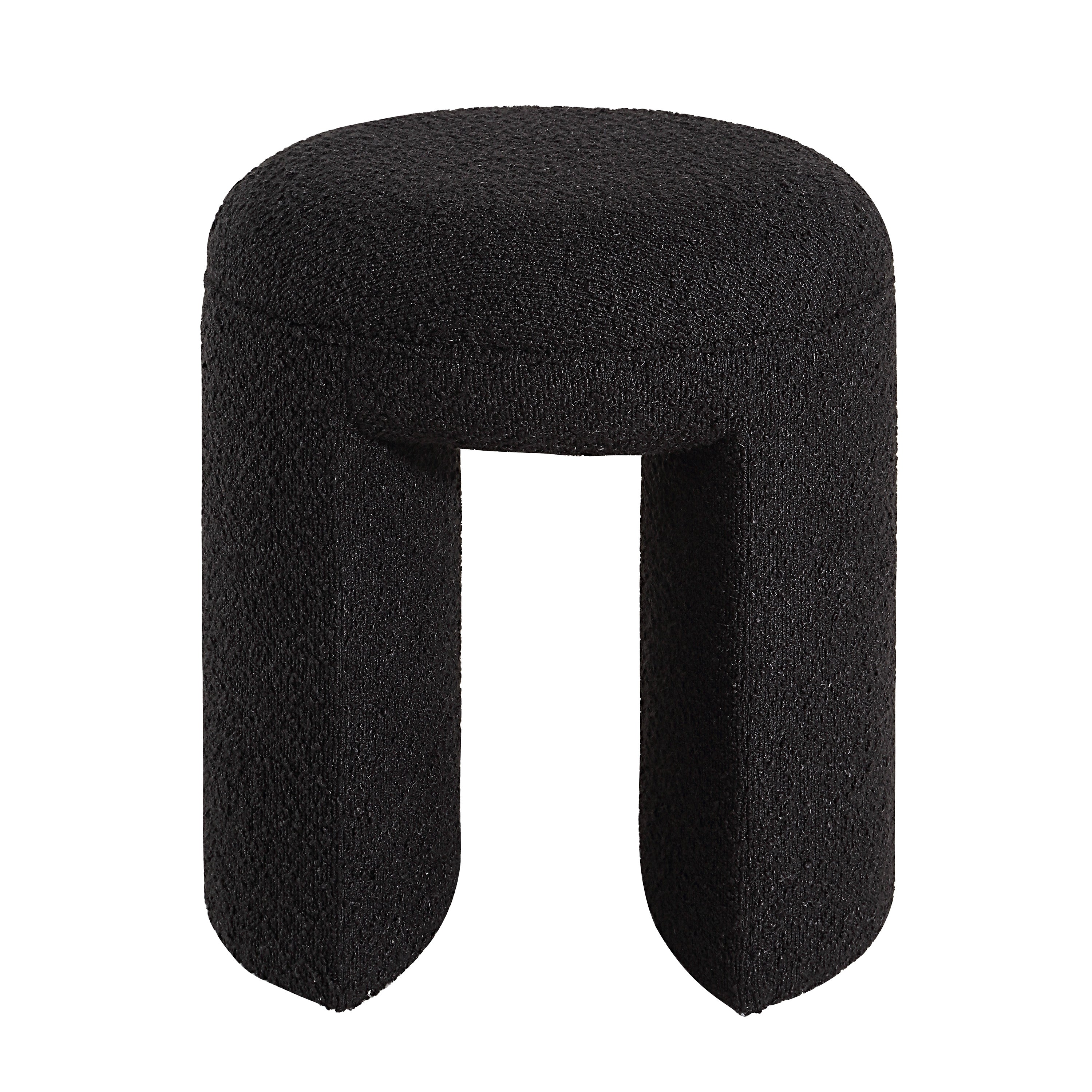 Amarah Stool FURNITURE - ottoman Renwil Black Boucle