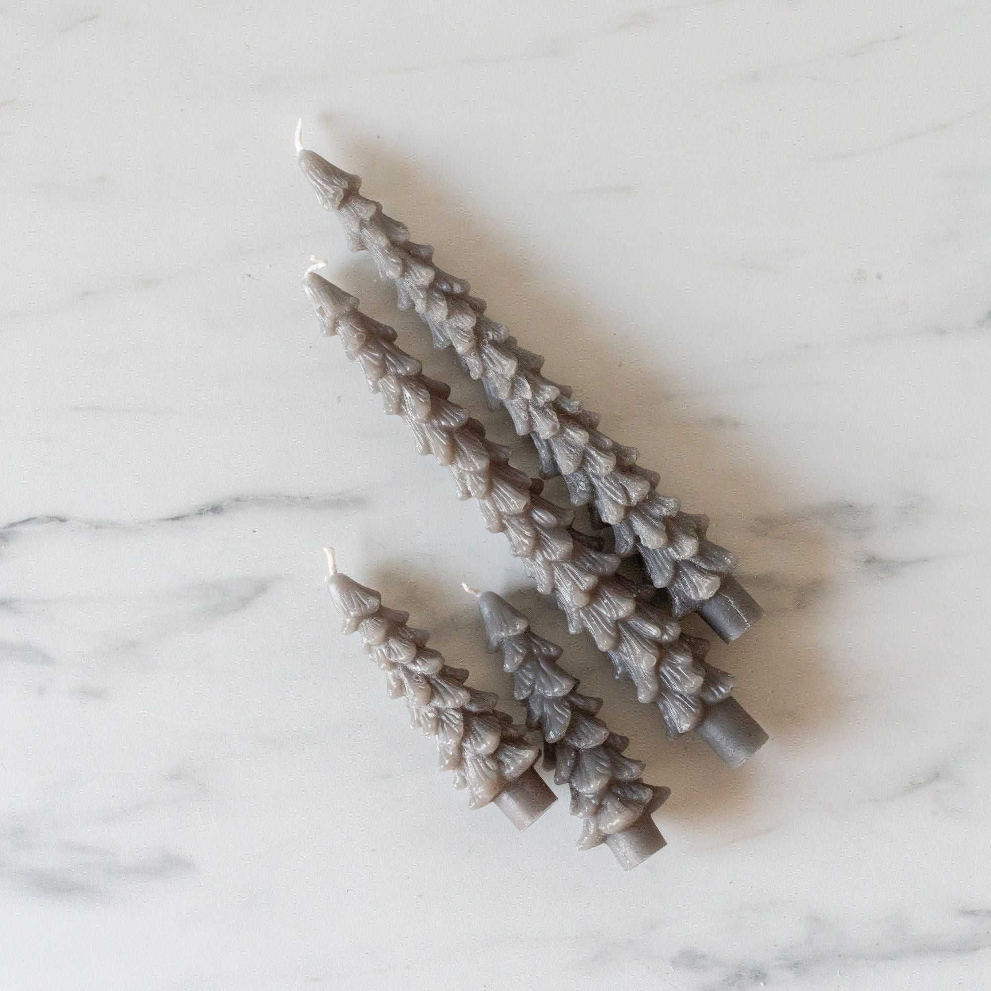 Tree Shaped Taper Candles - Pewter CHRISTMAS 2024 Creative Co-op (DYA)