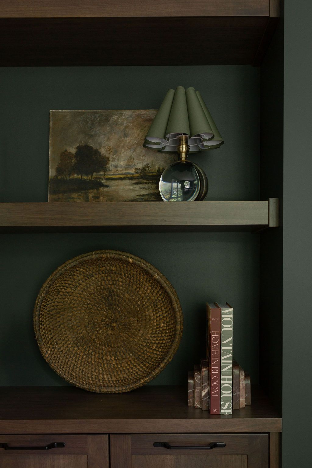 Giorgio Crystal Mini Lamp (Natural Brass with Green Scalloped Shade) Mini Lamps Regina Andrew