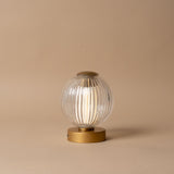 Round Fluted Table Lamp with Brass Finish Table Lamps Creative Co-op (DYA)