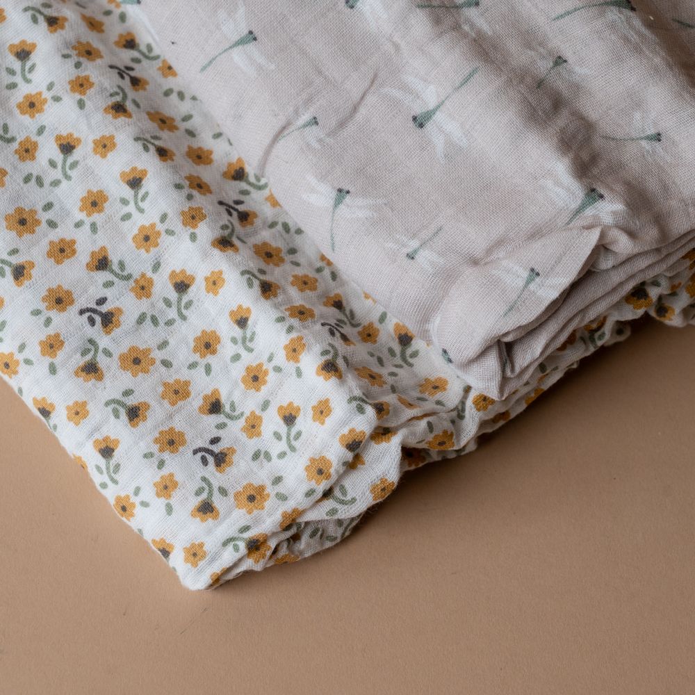 Cotton Swaddle Set FINNBIRD - swaddle Lulujo (Faire) Florals/Dragonflies