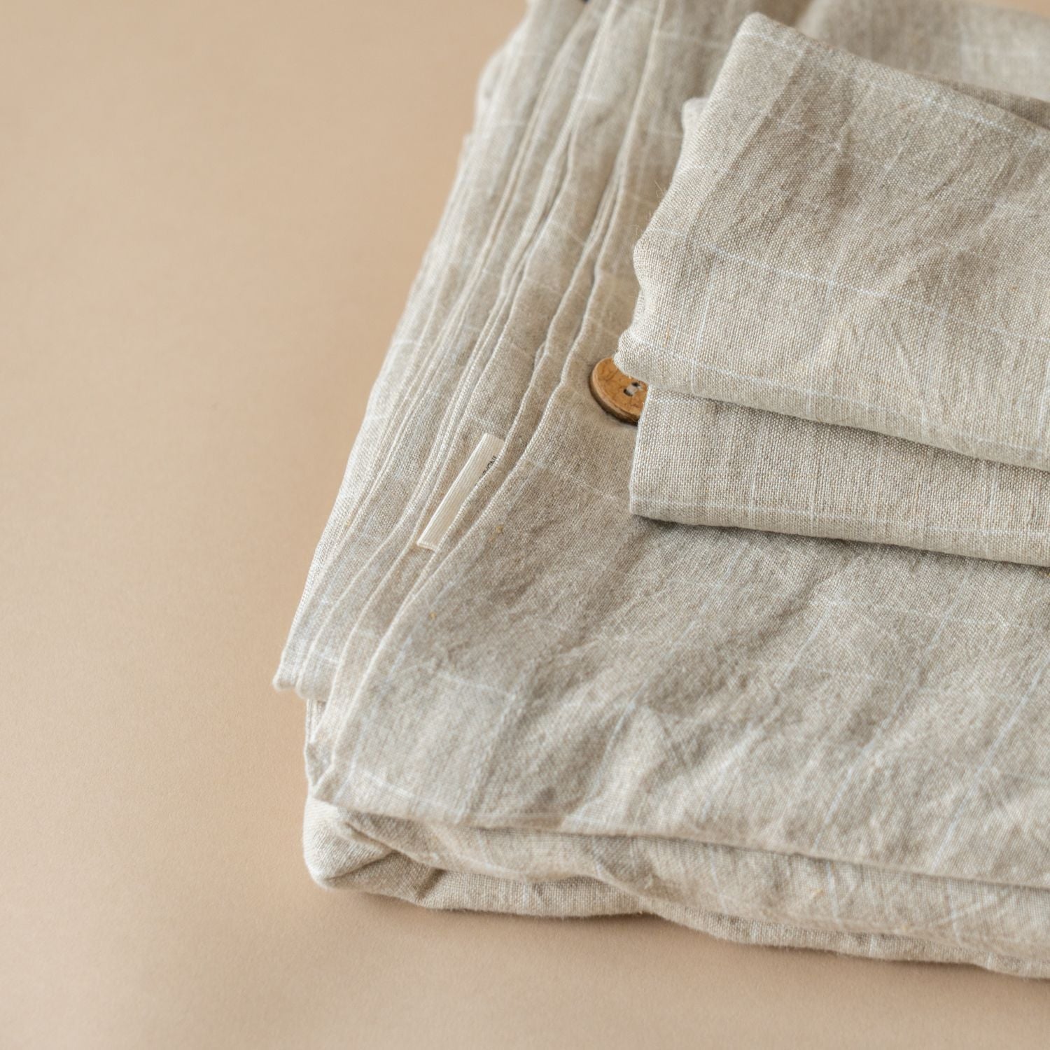 Linen Grid Print Duvet Cover Set - Beige duvet cover set Indaba