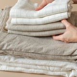 Linen Grid Print Duvet Cover Set - Beige duvet cover set Indaba