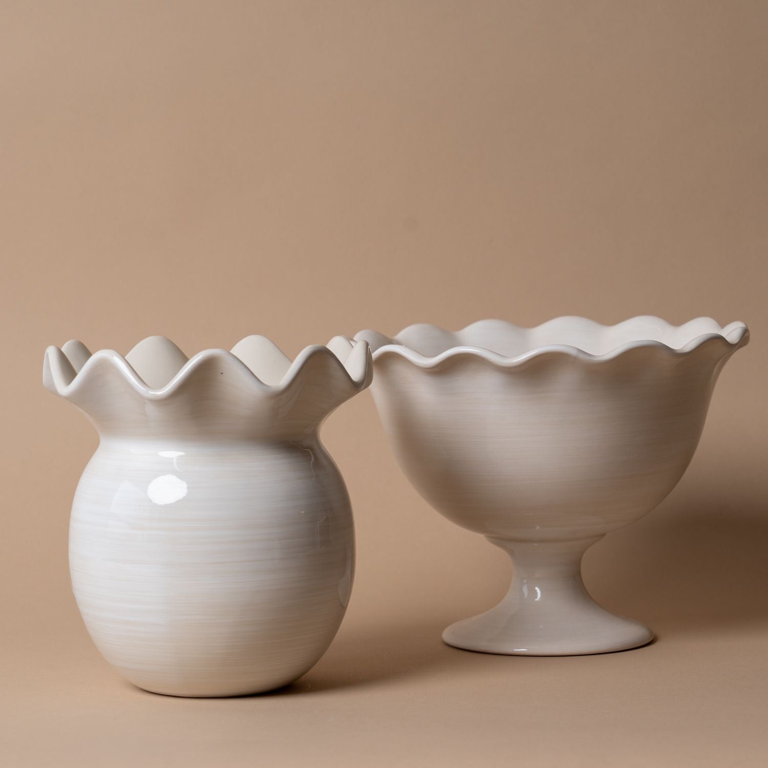 Trifle Bowl with Ruffle Edge bowl Coton Colors (Faire)
