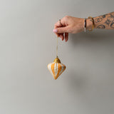 Handmade Paper Mache Ornament  - Diamond Shape