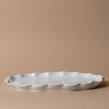 Organic Ruffle Edge Stoneware Serving Platter Serving Trays Indaba Large