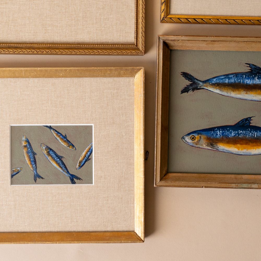 "A School of Sardines" Framed Original Painting by Melissa Mary Jenkins - Rug & Weave