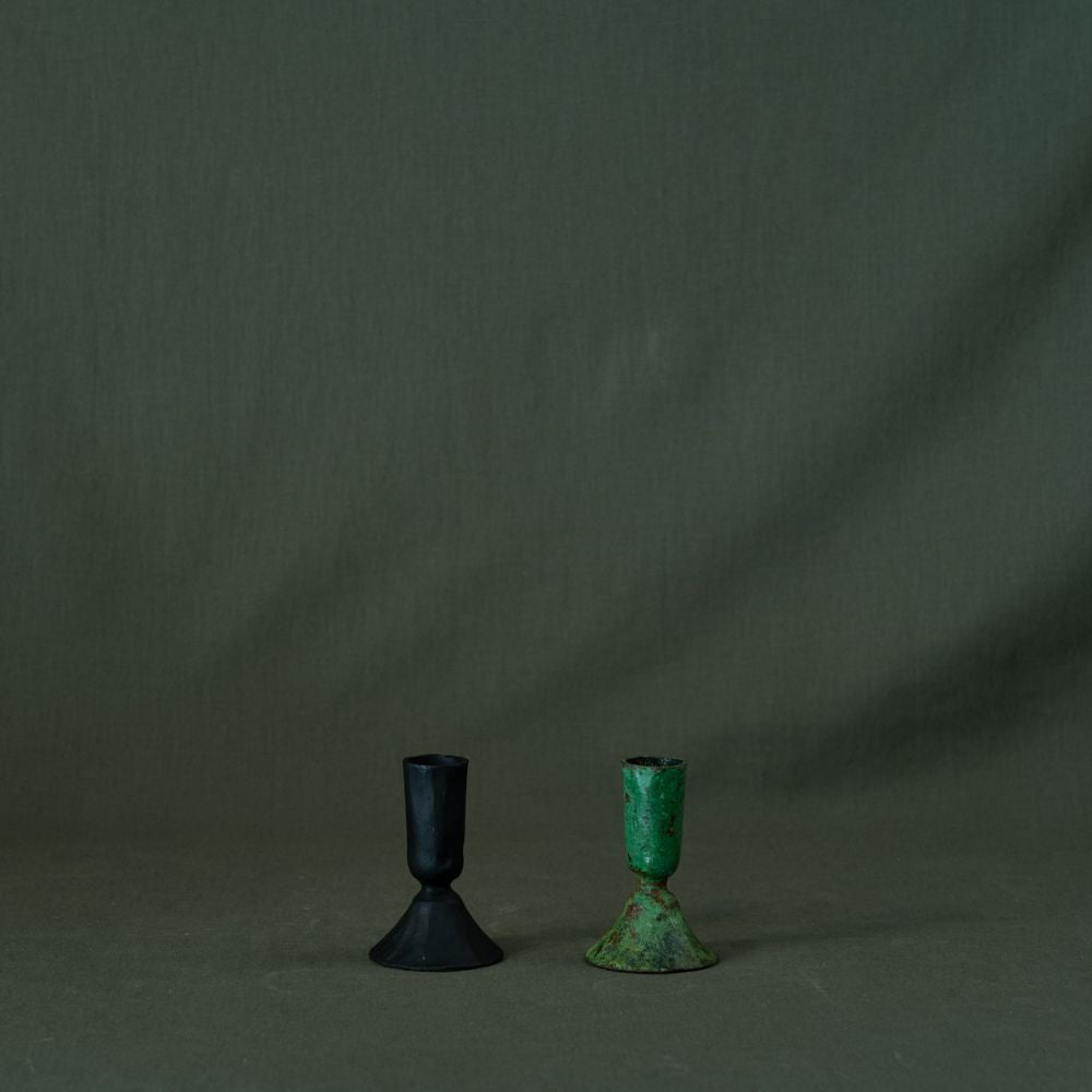 Forged Iron Candlestick Holder - Black candle holder Bohemia Design (Faire)