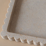 Travertine Scallop Square Tray tray Indaba