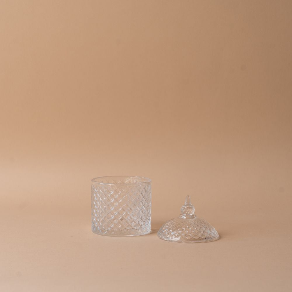 Crystal Glass Storage Jar with Lid storage jar Vagabond Vintage (Faire)