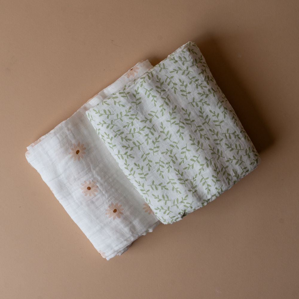 Cotton Swaddle Set FINNBIRD - swaddle Lulujo (Faire) Botanicals/Daisies
