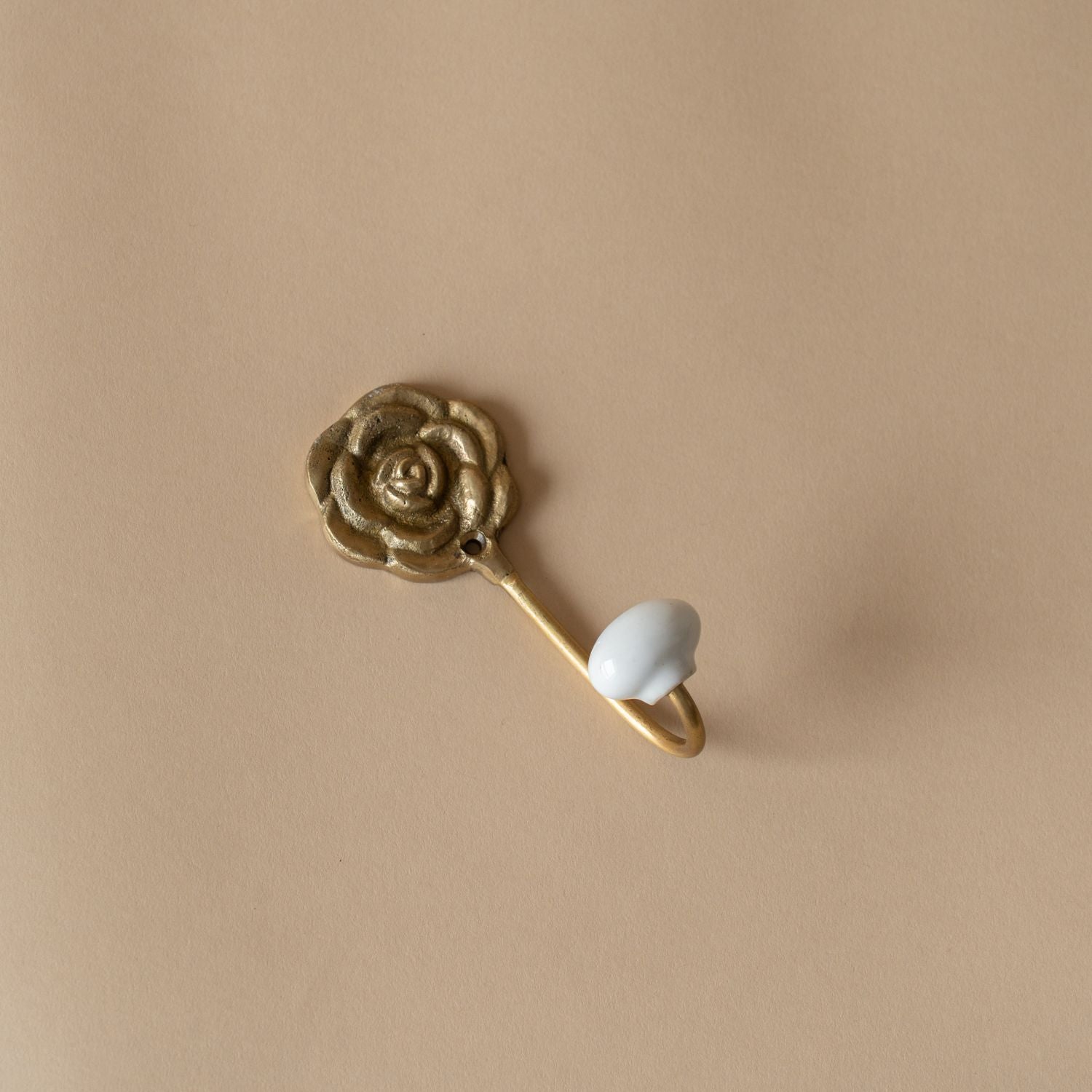 Gold Finish Rose Hook with Ceramic Detail wall hook Chehoma USA (Faire)