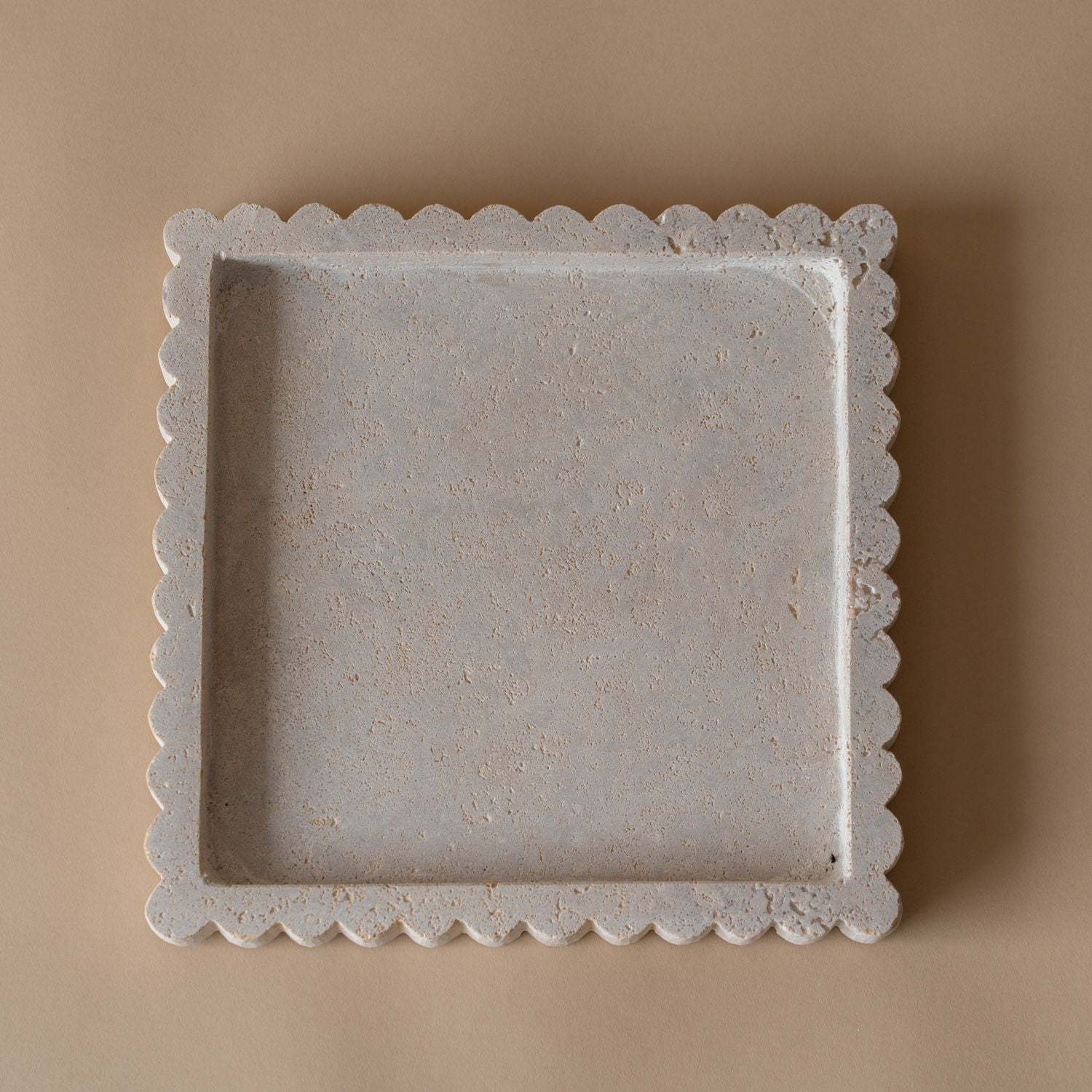 Travertine Scallop Square Tray tray Indaba Large