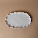 Organic Ruffle Edge Stoneware Serving Platter Serving Trays Indaba