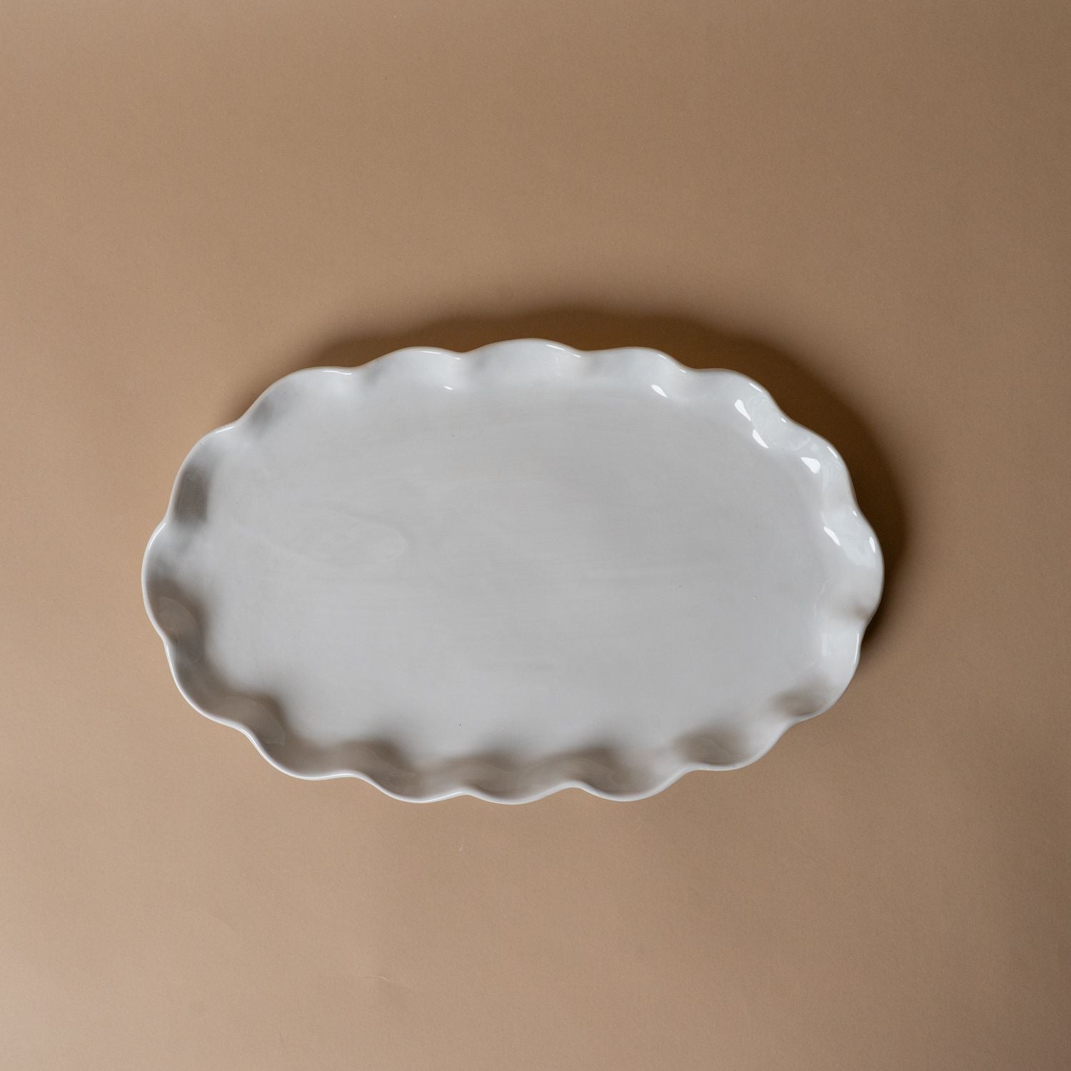 Organic Ruffle Edge Stoneware Serving Platter Serving Trays Indaba
