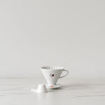 White Ceramic Coffee Dripper pour over dripper DETOUR Coffee Roasters
