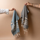 Striped Turkish Hand Towel with Tassel