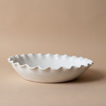 Organic Ruffle Edge Stoneware Serving Bowl serving bowl Indaba