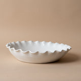 Organic Ruffle Edge Stoneware Serving Bowl serving bowl Indaba