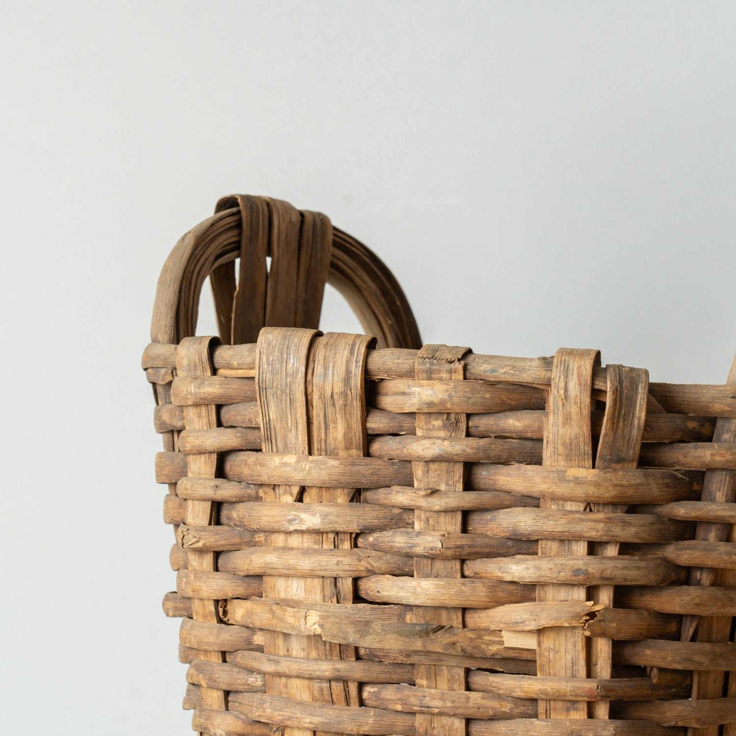 Antique French Basket VINTAGE - basket Rug & Weave