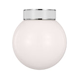 Monroe Semi Flush Mount LIGHTING - ceiling fixture Visual Comfort Nickel/White