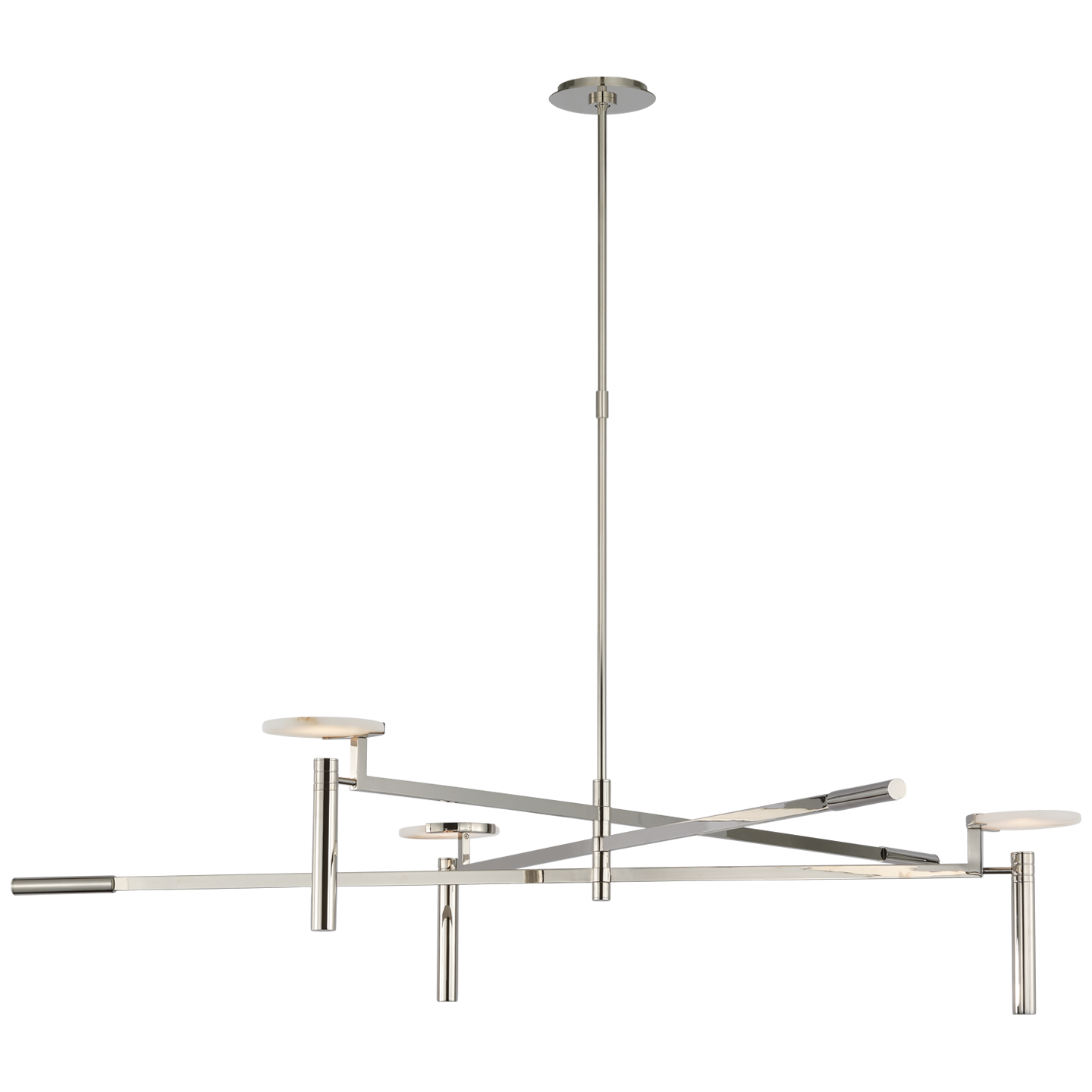 Melange Grande Floating Disc Chandelier LIGHTING - chandelier Visual Comfort Polished Nickel