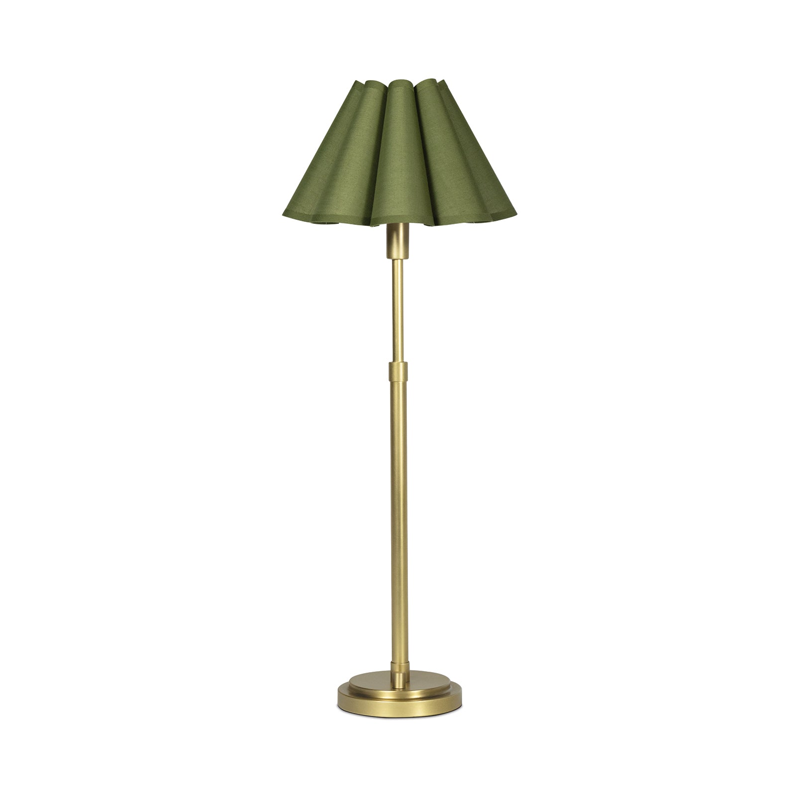 Polly Buffet Lamp (Natural Brass with Green Scalloped Shade) Table Lamps Regina Andrew