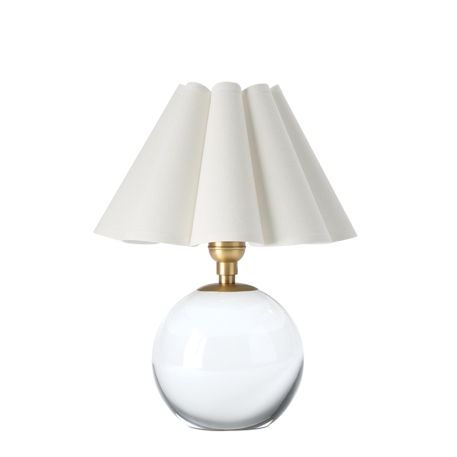 Giorgio Crystal Mini Lamp (Natural Brass with White Shade) Mini Lamps Regina Andrew