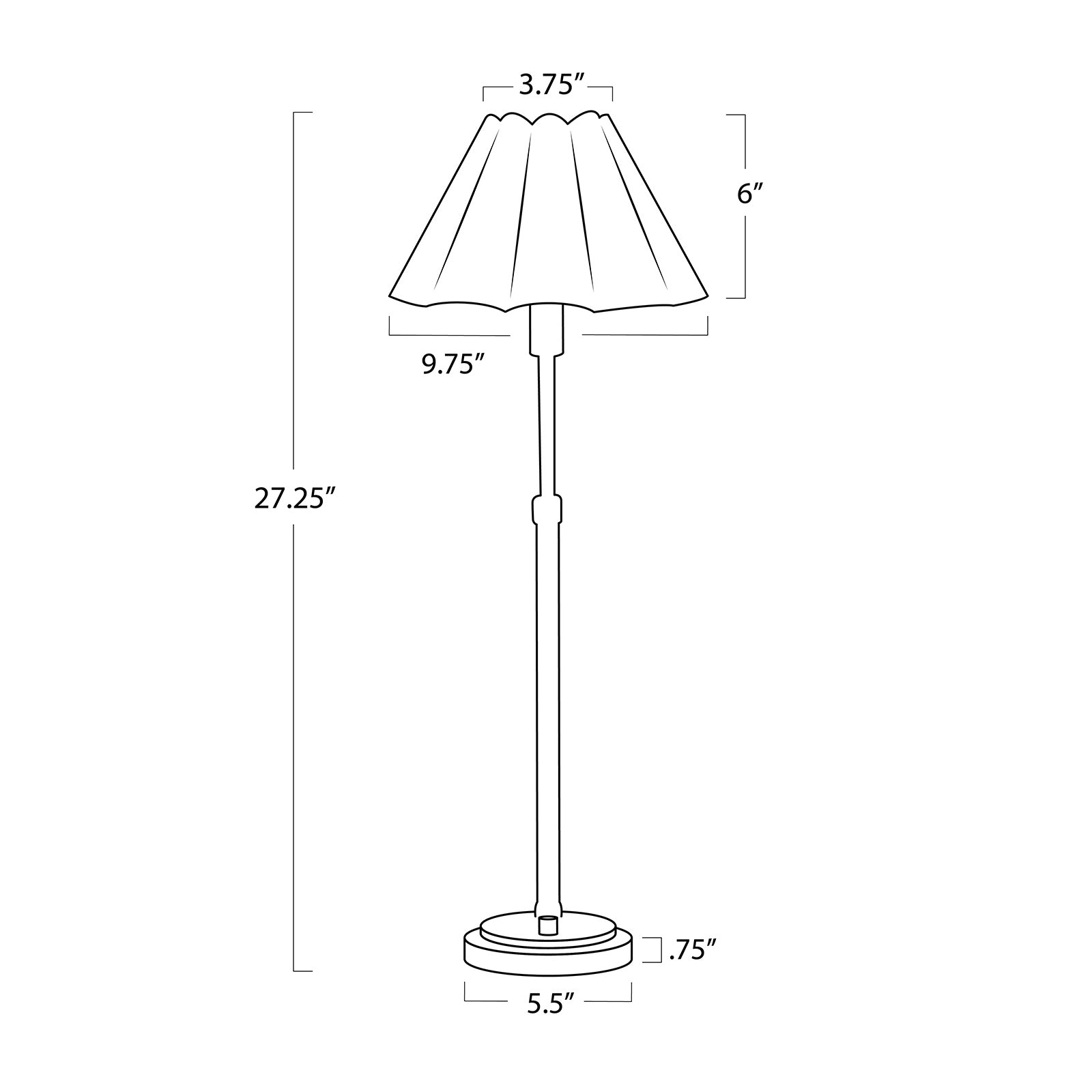 Polly Buffet Lamp (Natural Brass with Green Scalloped Shade) Table Lamps Regina Andrew