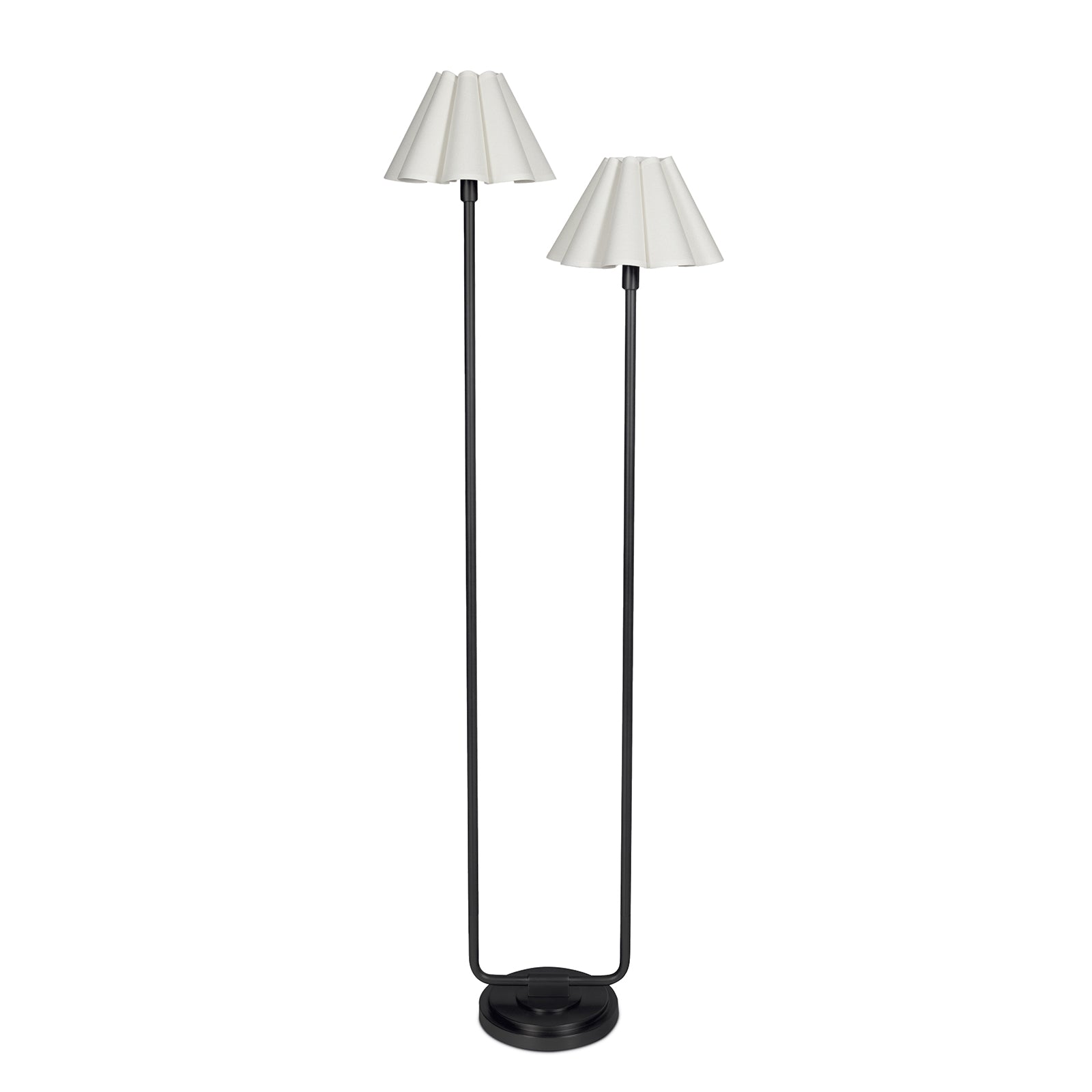 Polly Floor Lamp (Blackened Brass with White Scalloped Shade) Floor Lamps Regina Andrew