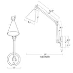 Sal Task Sconce (Natural Brass) Wall Sconces Regina Andrew