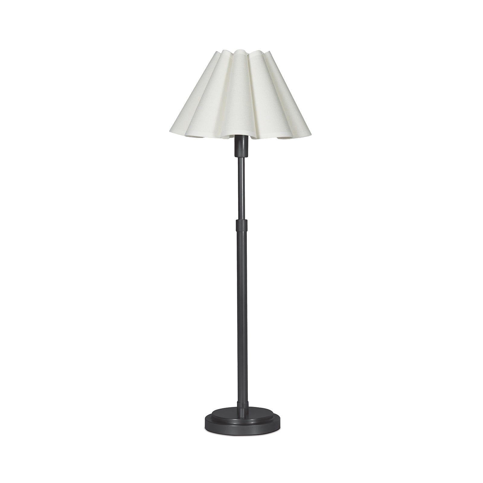 Polly Buffet Lamp (Blackened Brass with White Scalloped Shade) Table Lamps Regina Andrew