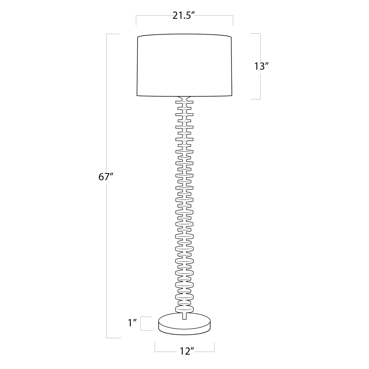 Fishbone Floor Lamp (Ebony) Floor Lamps Regina Andrew